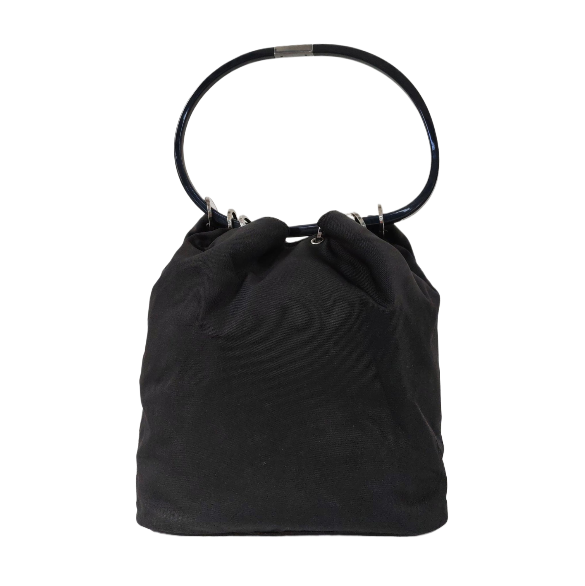 Fabric Top Handle Bag Black