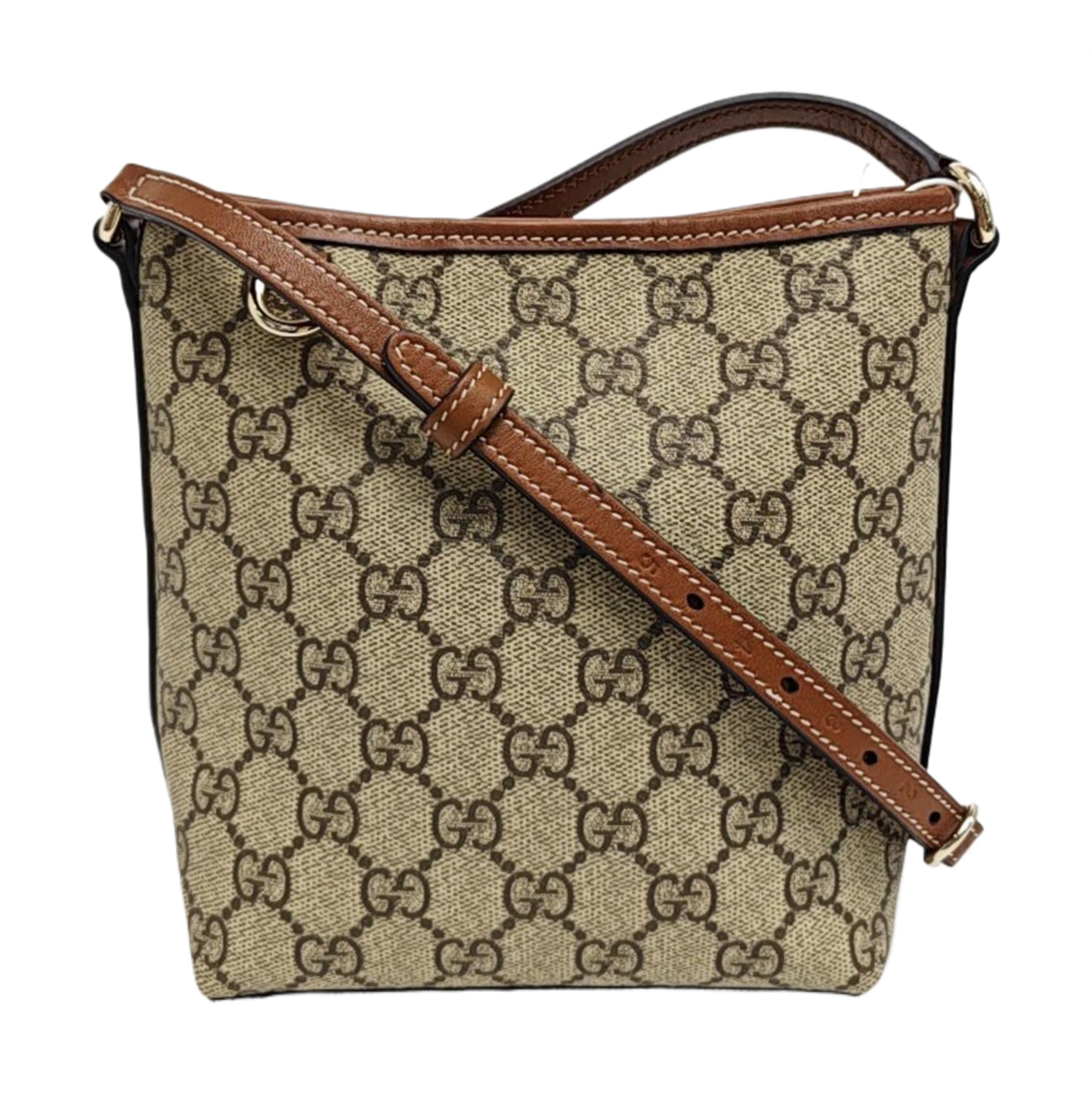 GG Emblem Monogram Coated Canvas Brown