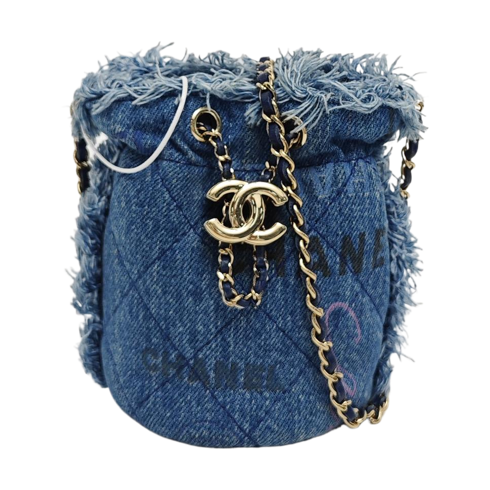 DRAWSTRING Mini Quilted Denim Blue