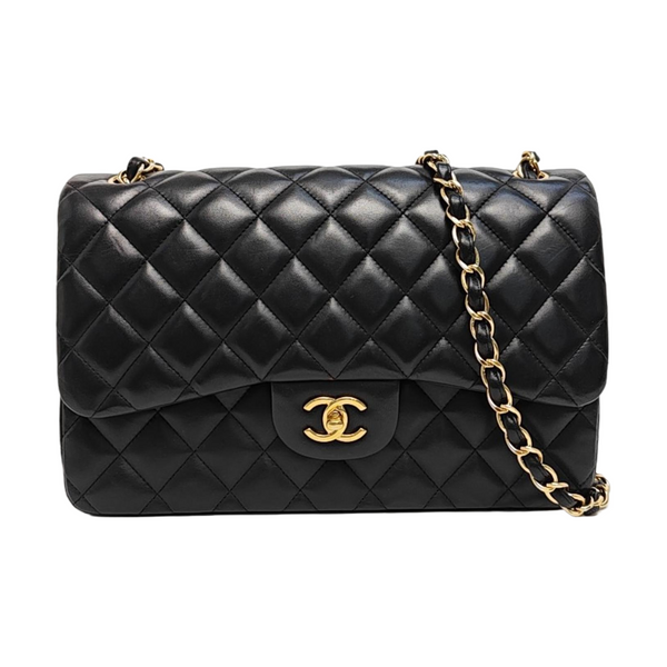 Large Quilted Lambskin Black