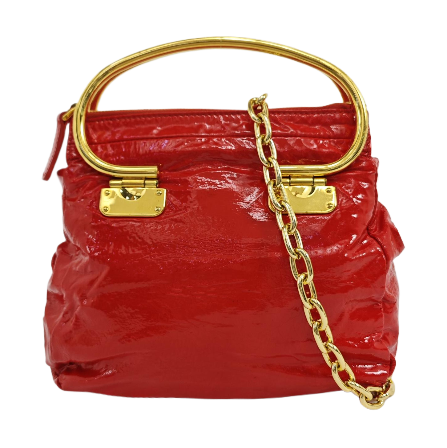 Patent Leather Tote Bag Red