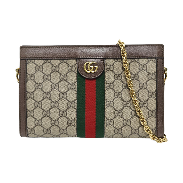 Ophidia Small Monogram Coated Canvas Beige