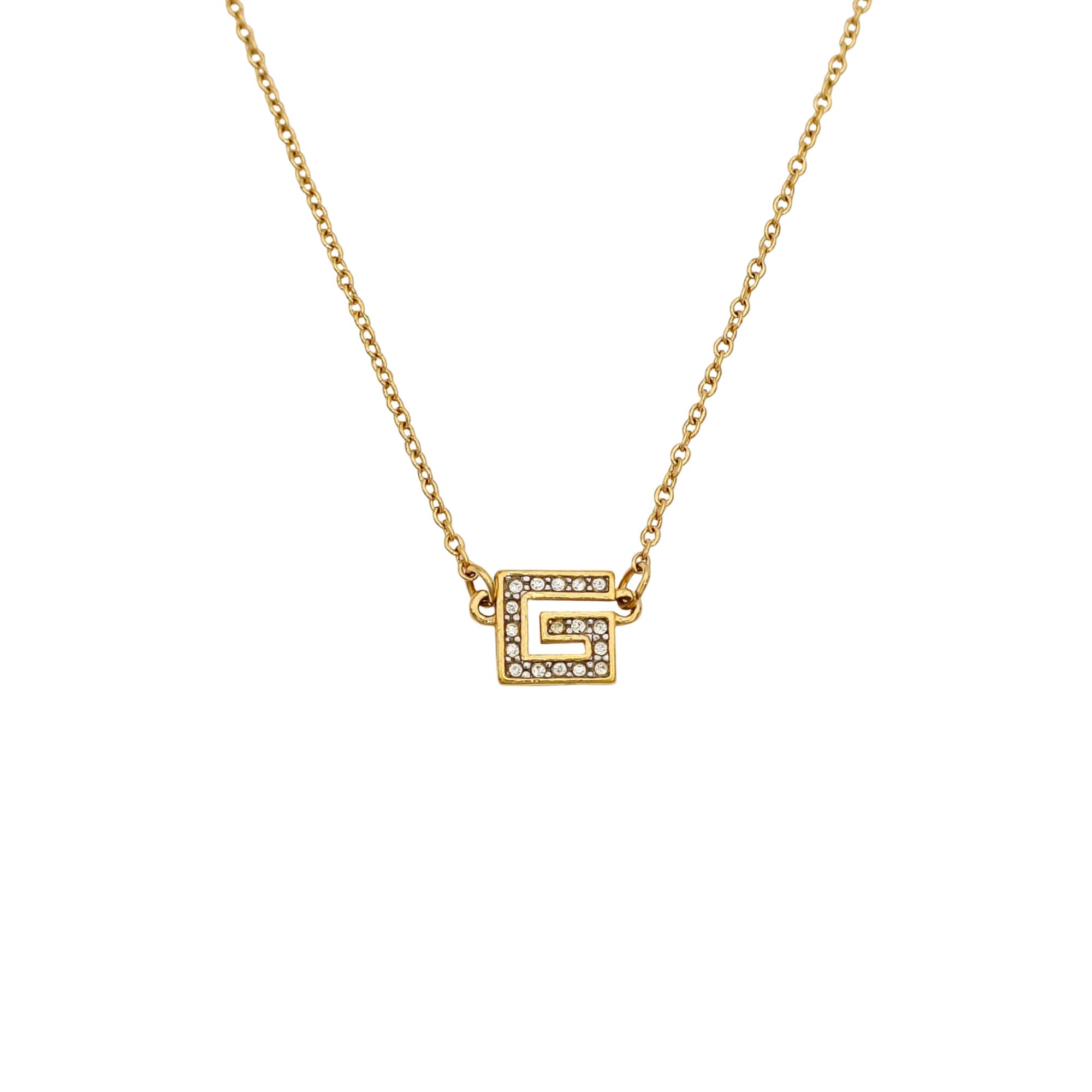 G Cube Metal Gold Necklace