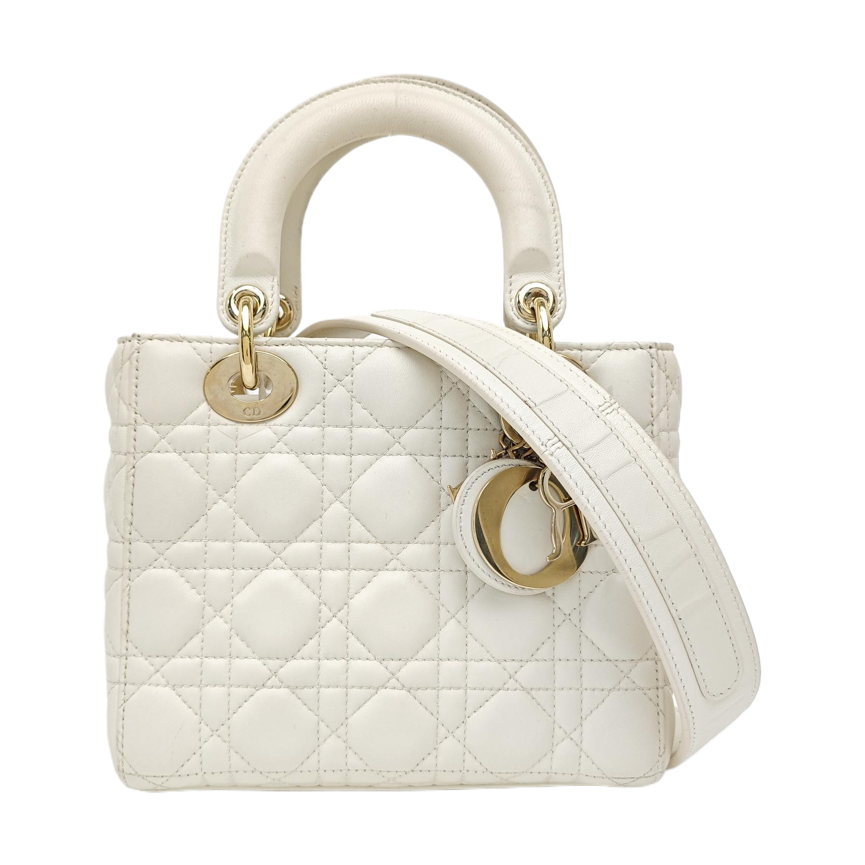 Lady Dior Small Cannage Lambskin White