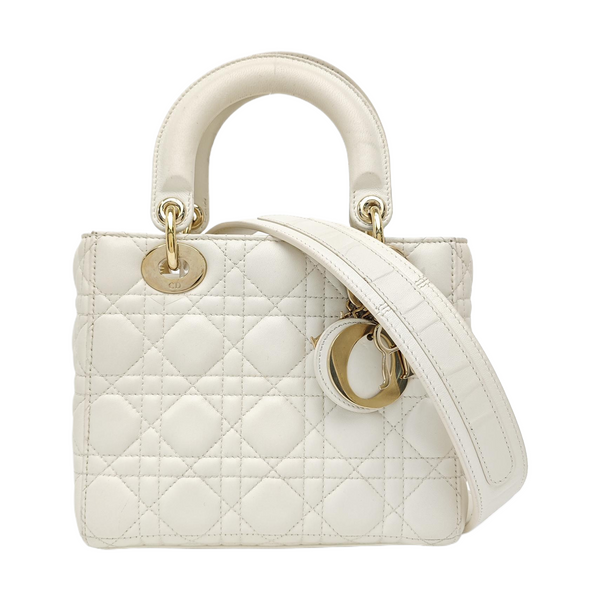 Lady Dior Small Cannage Lambskin White