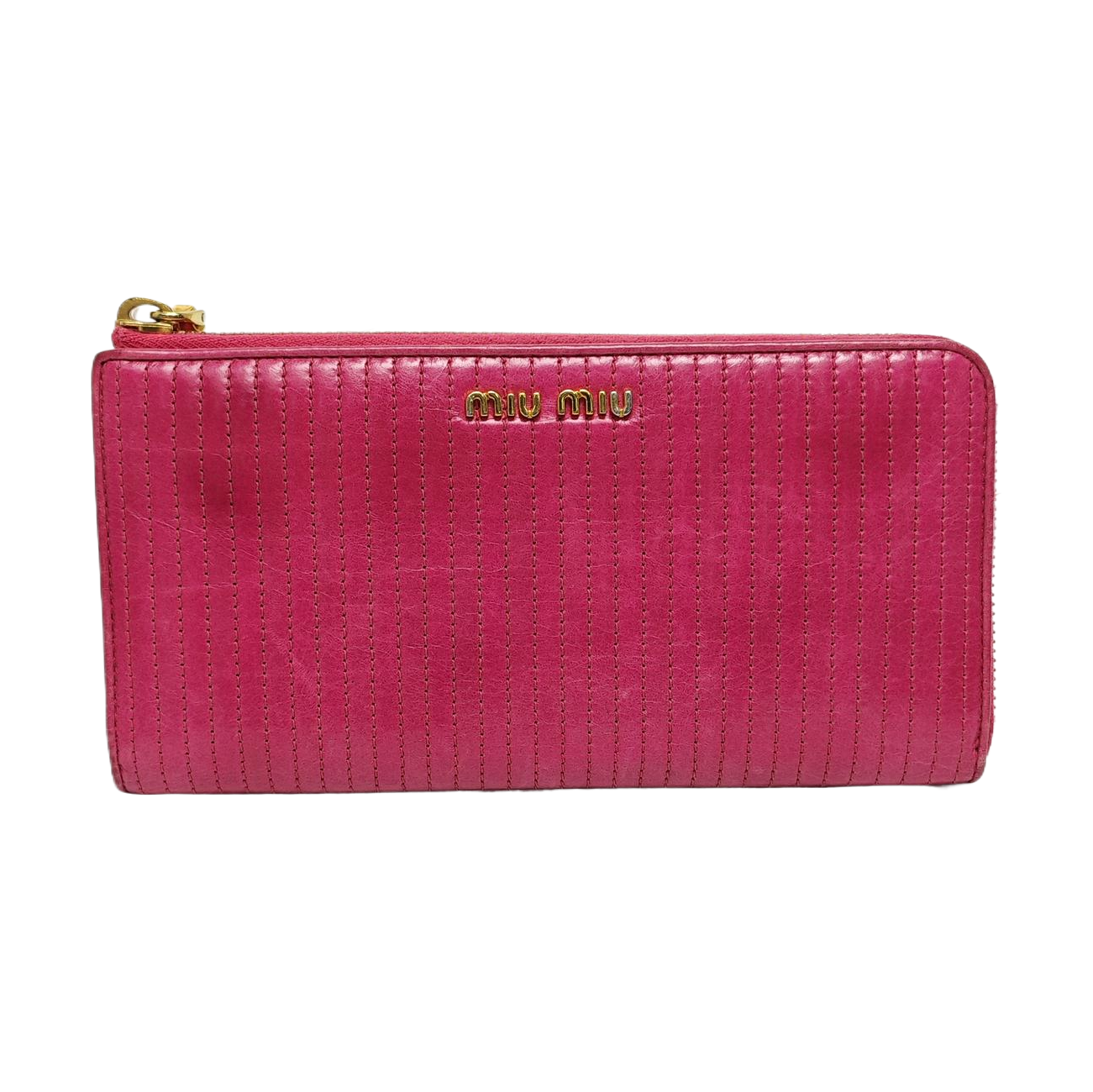 Miu Délice Quilted Lambskin Red Wallet
