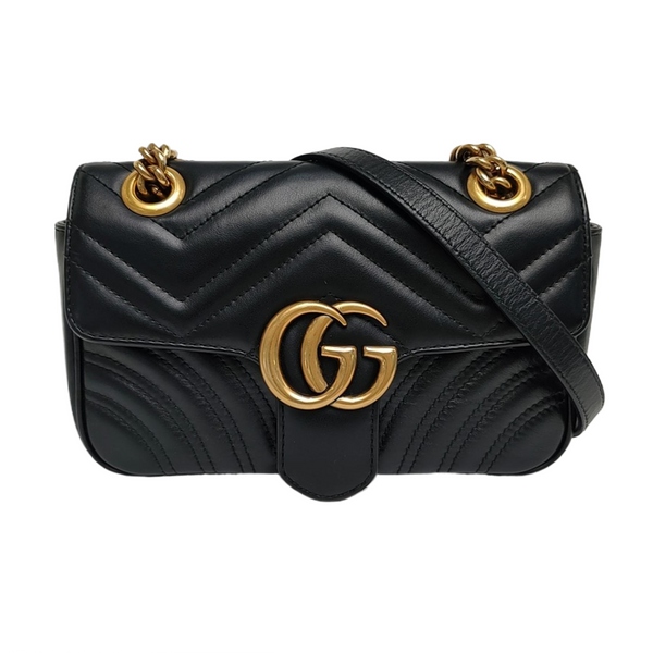 GG Marmont Small Quilted Calfskin Black