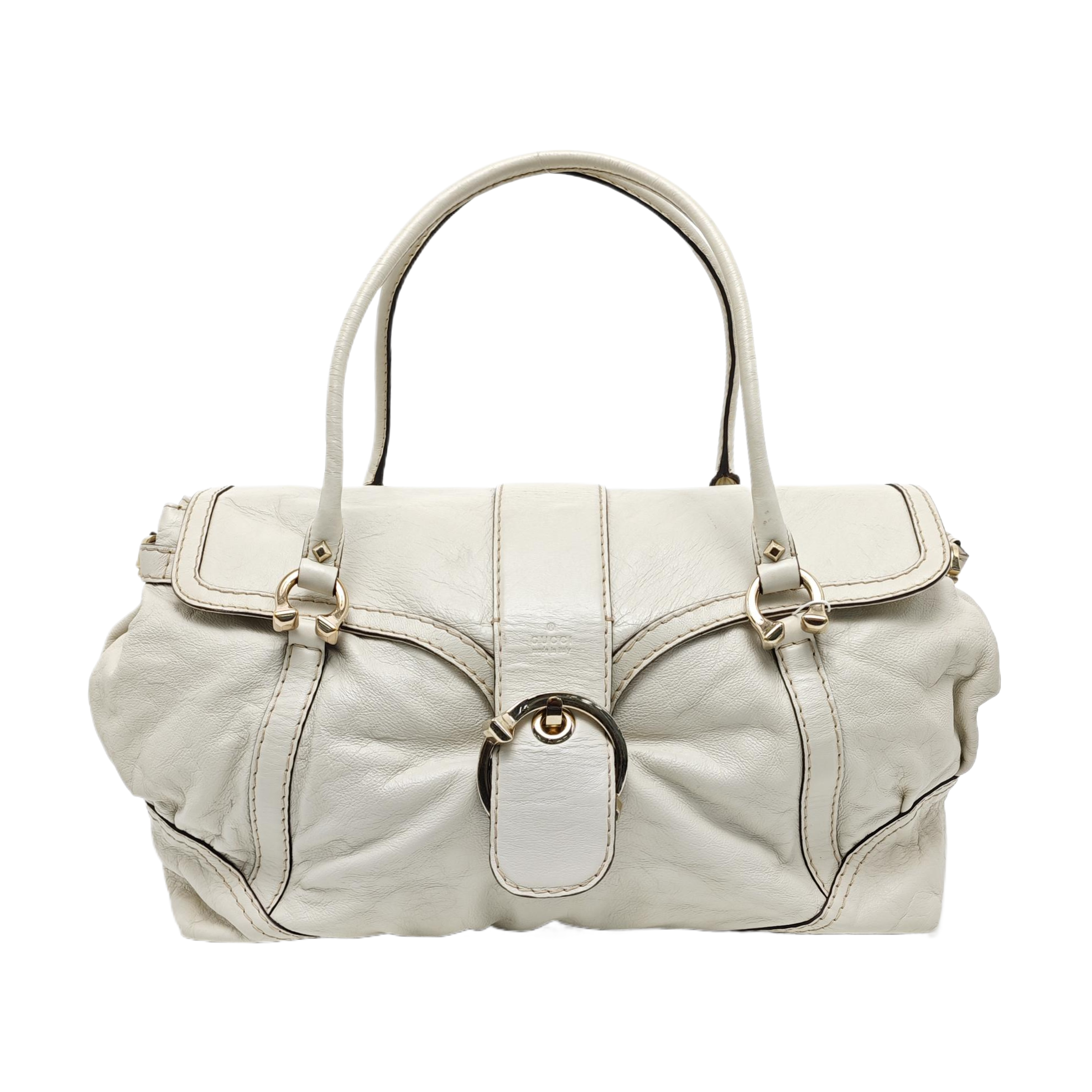 Calfskin Top Handle Bag White
