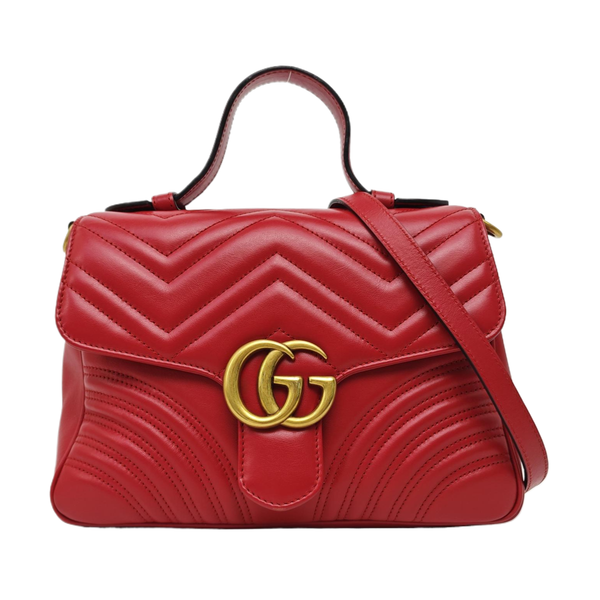 GG Marmont Small Quilted Calfskin Red