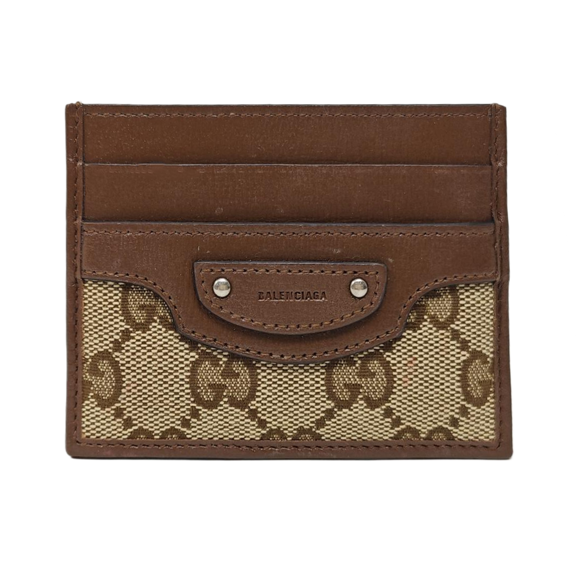 The Hacker Project Monogram Canvas Beige Card Holder