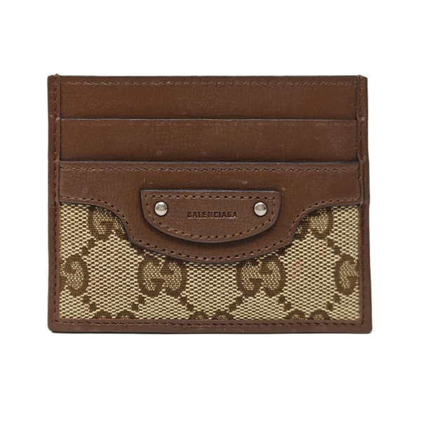 The Hacker Project Monogram Canvas Beige Card Holder