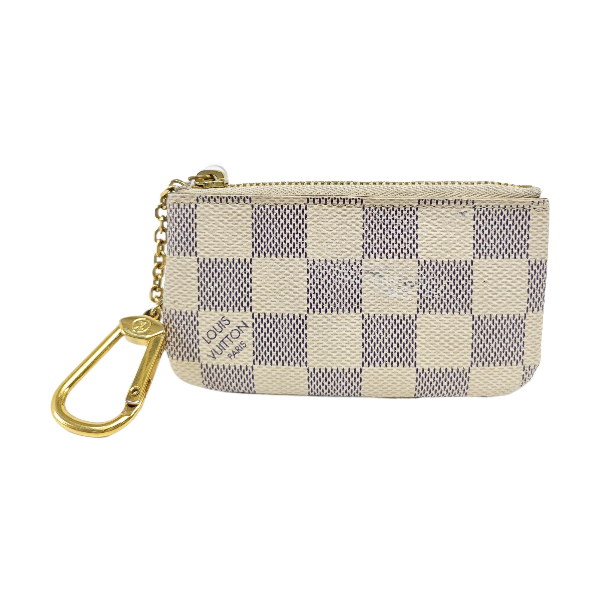 Damier Azur Coated Canvas Key Pouch White