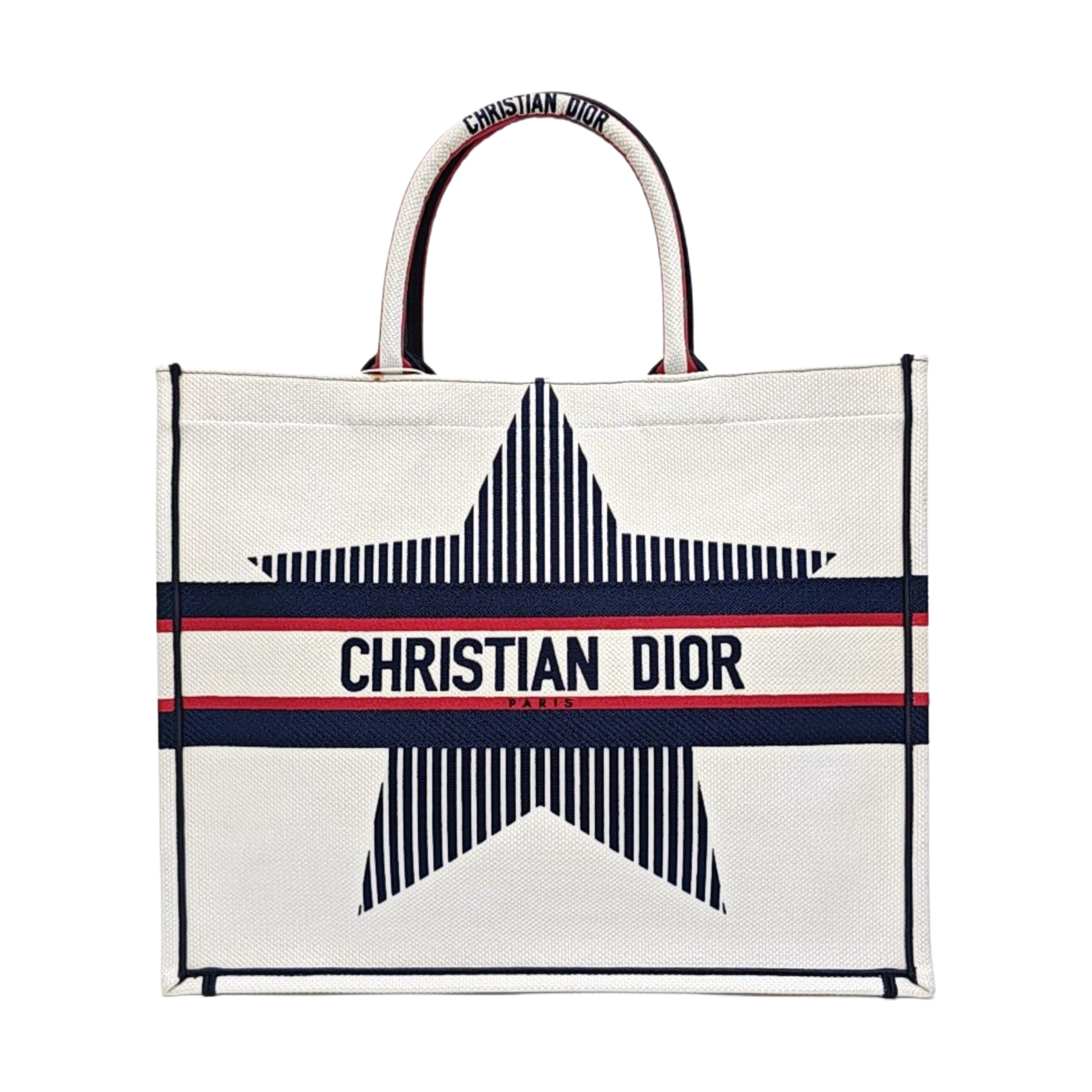 Authenticated pre-owned  Book Tote Large Canvas White - Tote Bag at Looply