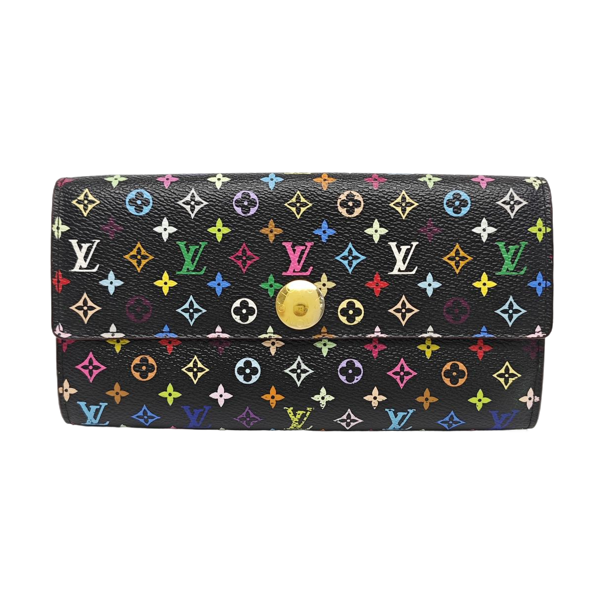 LV × TM PORTE MONNAIE Monogram Coated Canvas Black Wallet