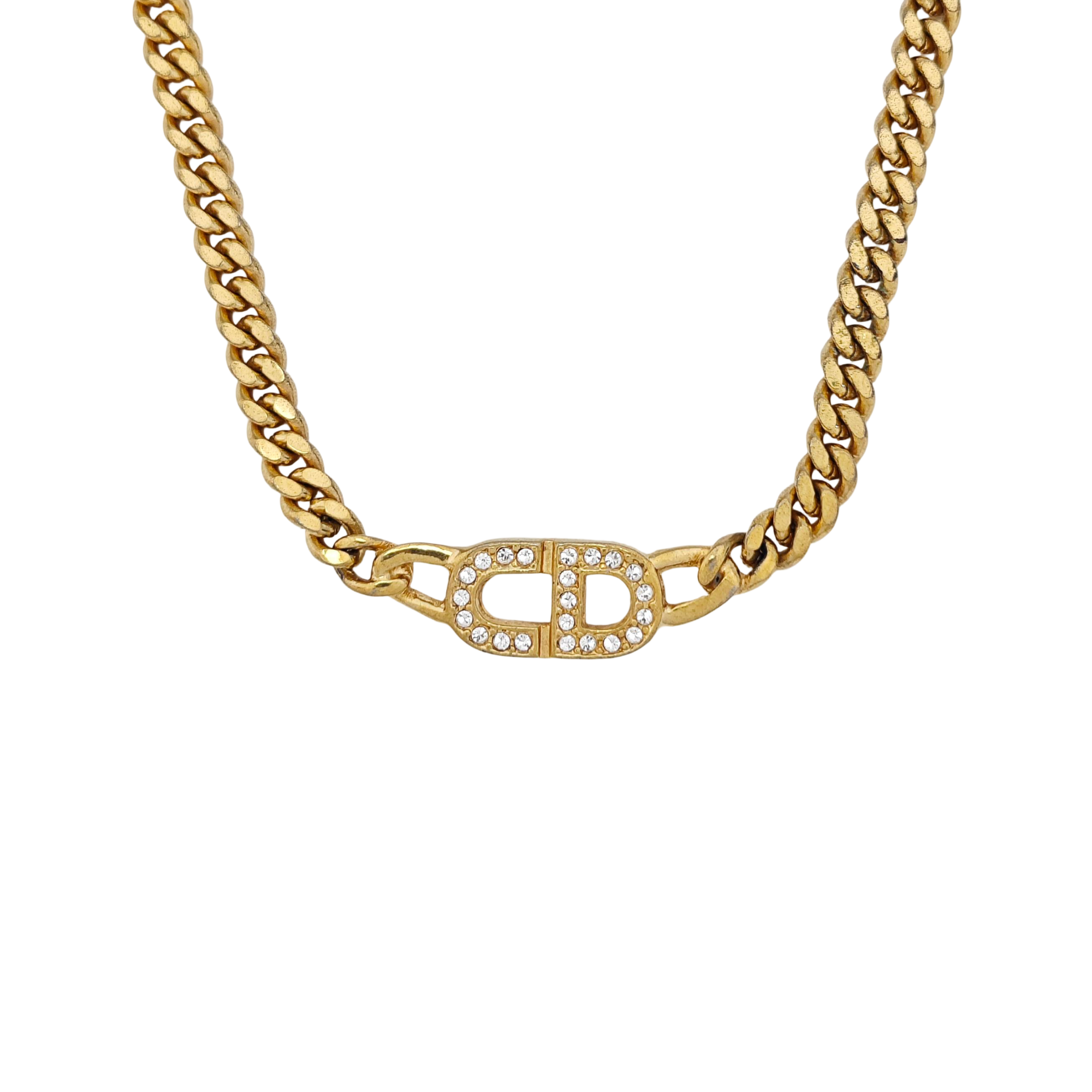 CD Navy Metal Gold Necklace