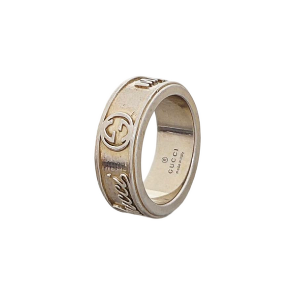 Interlocking G 925 Sterling Silver Ring HK 12