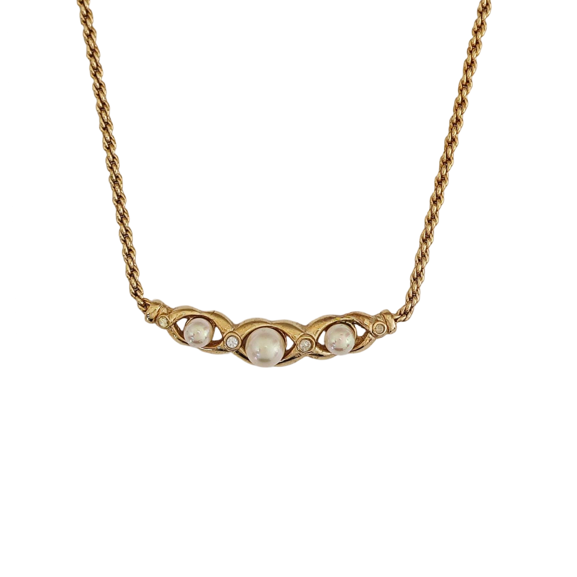 Twist Round Metal Gold Necklace