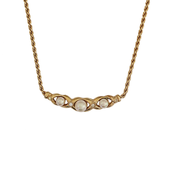 Twist Round Metal Gold Necklace