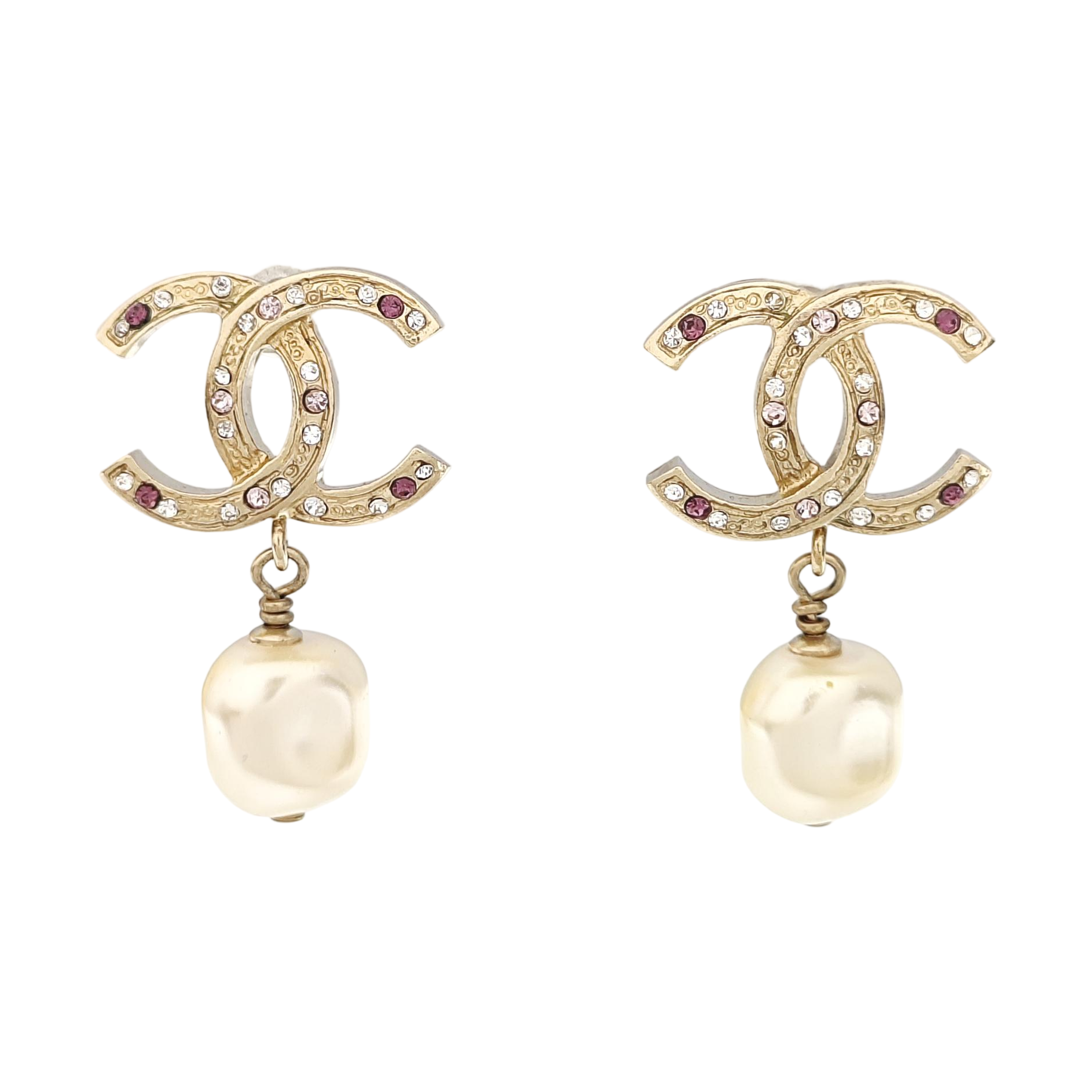 CC Logo Metal Gold Earrings