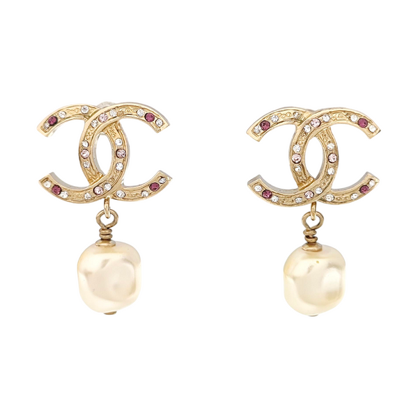 CC Logo Metal Gold Earrings