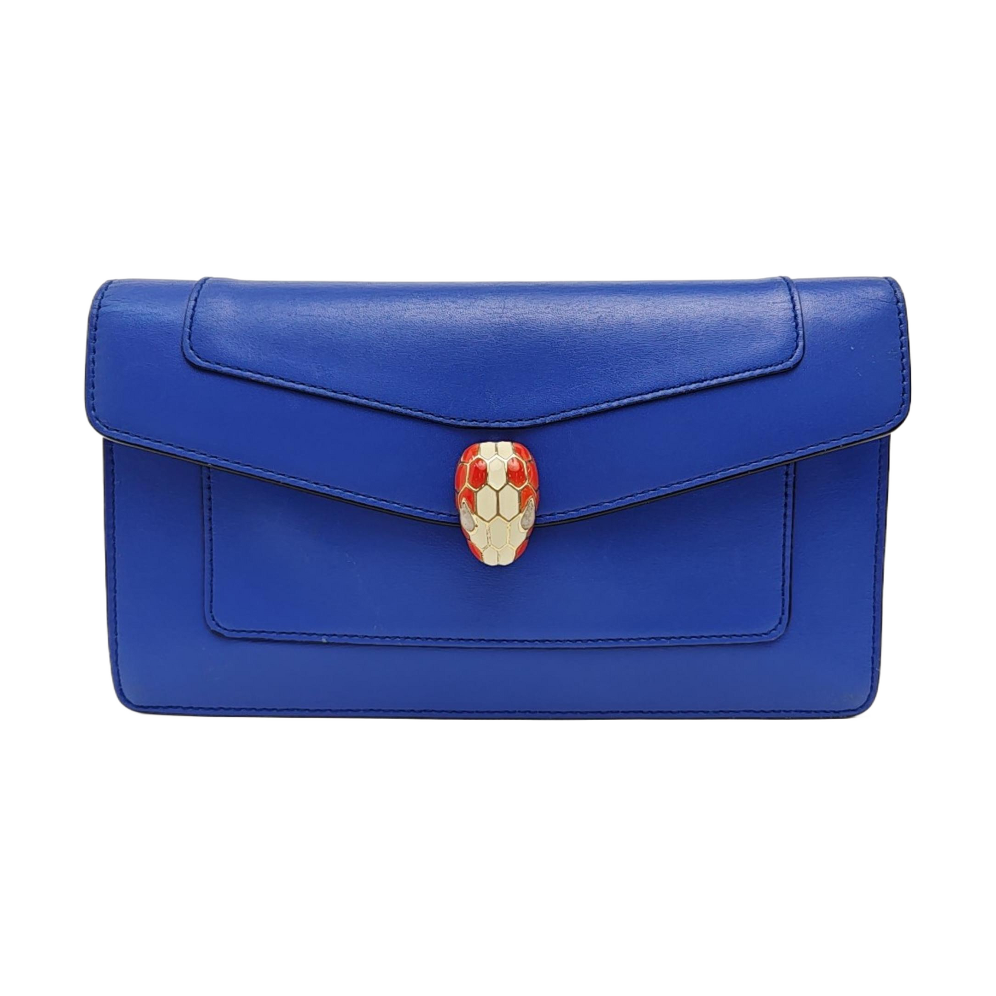 SERPENTI FOREVER Calfskin Blue Wallet