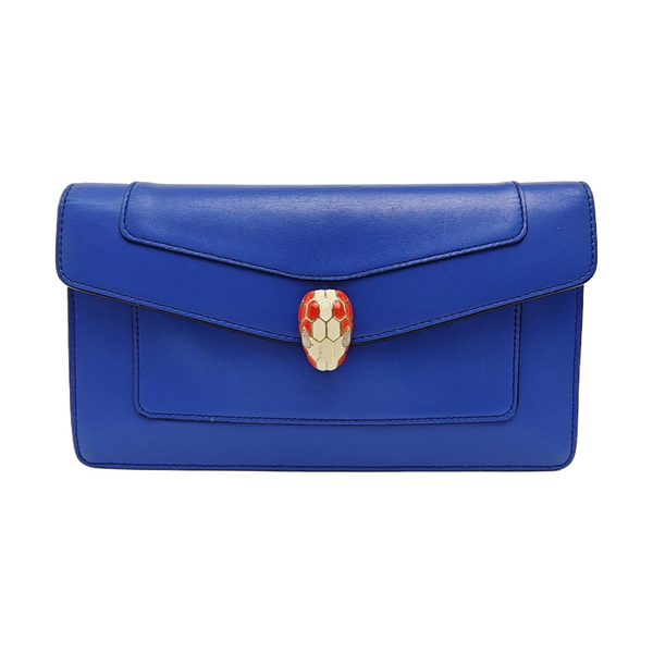 SERPENTI FOREVER Calfskin Blue Wallet
