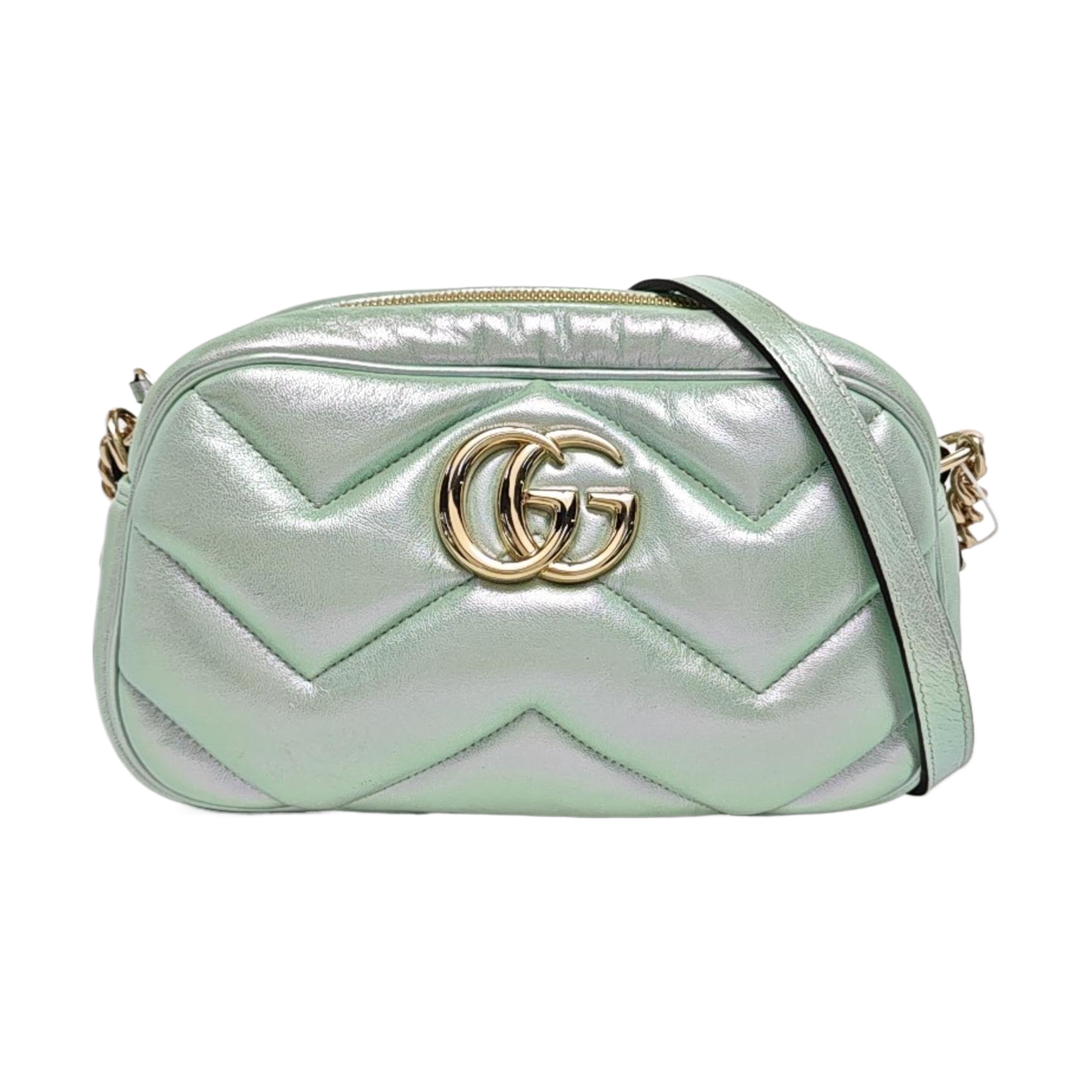 GG Marmont Small Quilted Lambskin Metallic