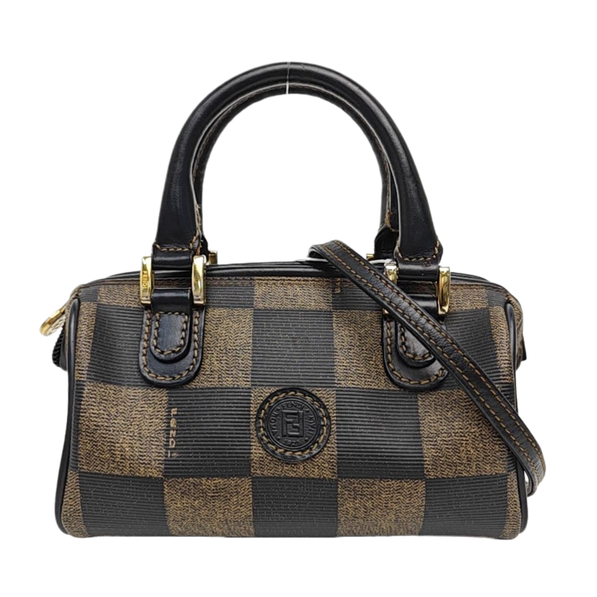 Coated Canvas Shoulder Bag Black
