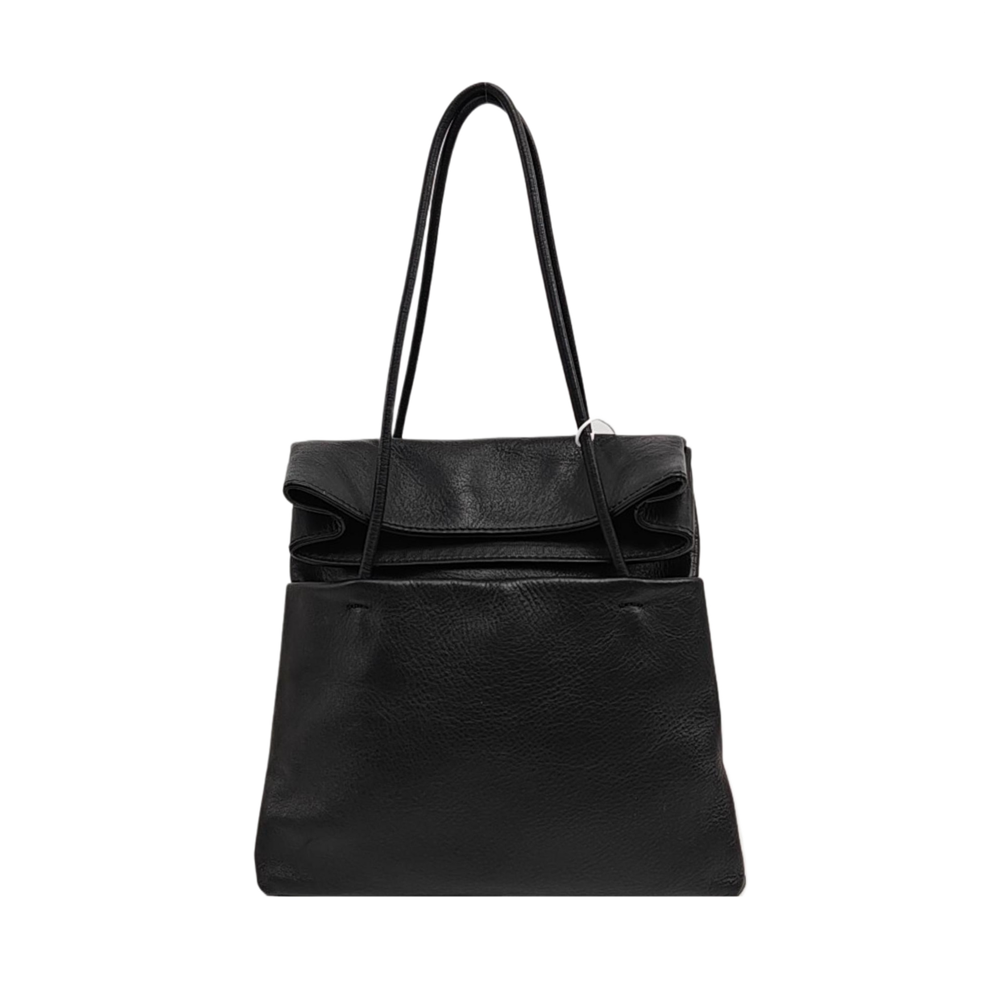Calfskin Top Handle Bag Black