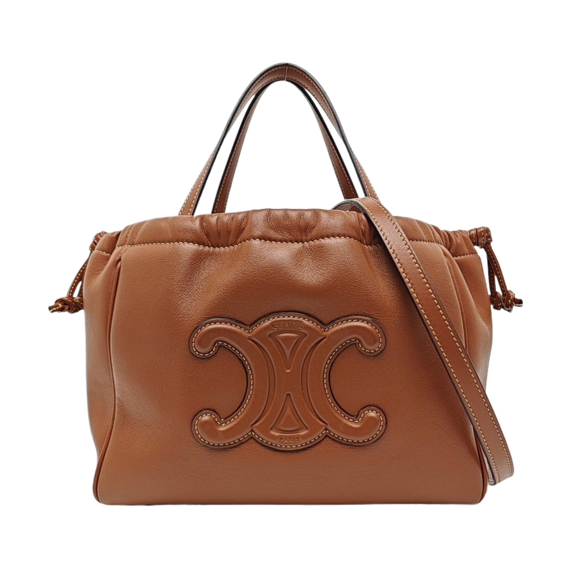 CABAS TRIOMPHE Small Quilted Calfskin Brown