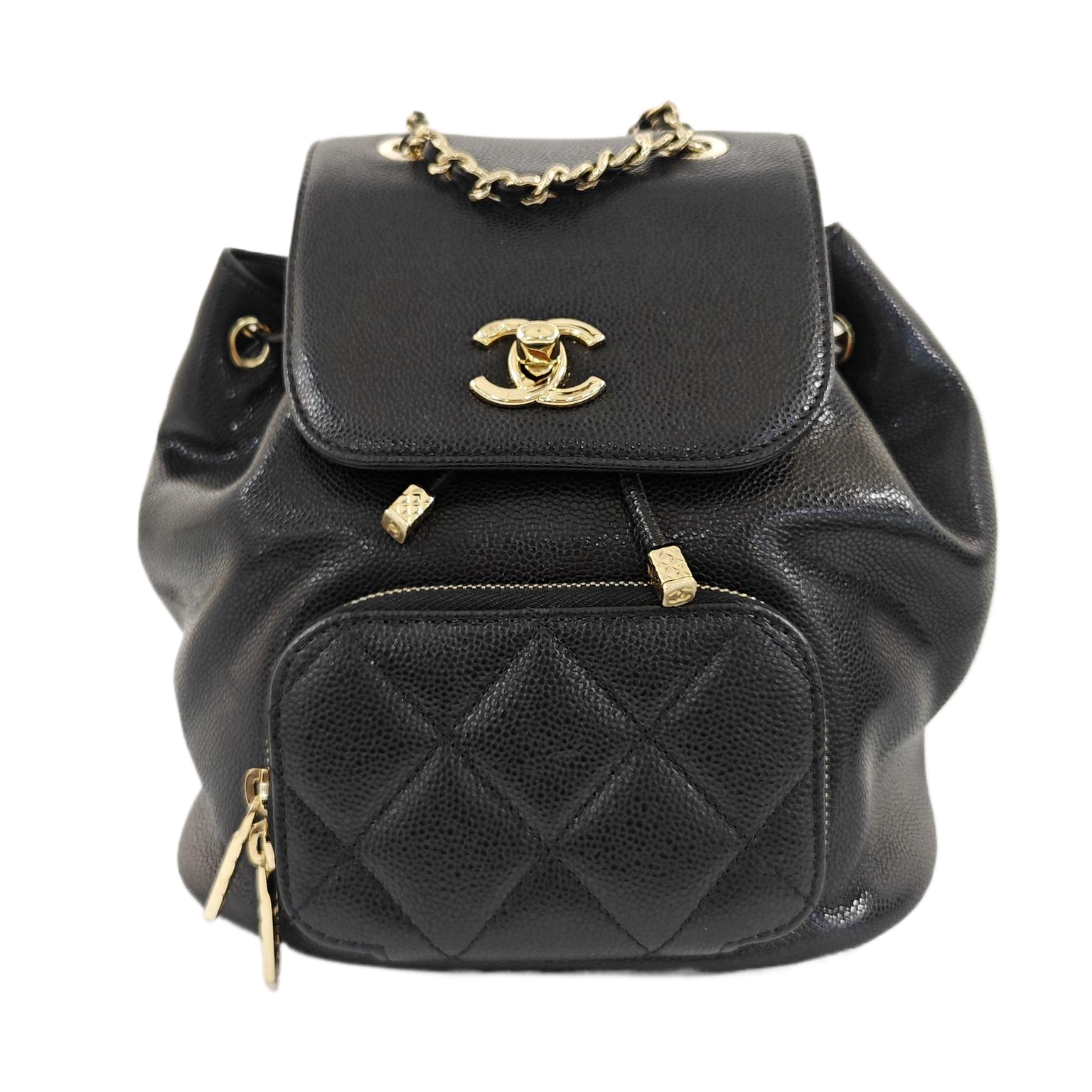 BUSINESS AFFINITY Quilted Grained Calfskin Black