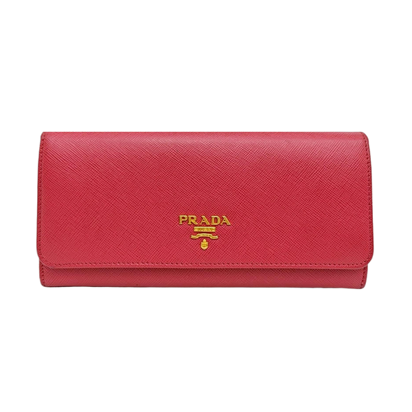 Fold Wallet Saffiano Calfskin Red Wallet