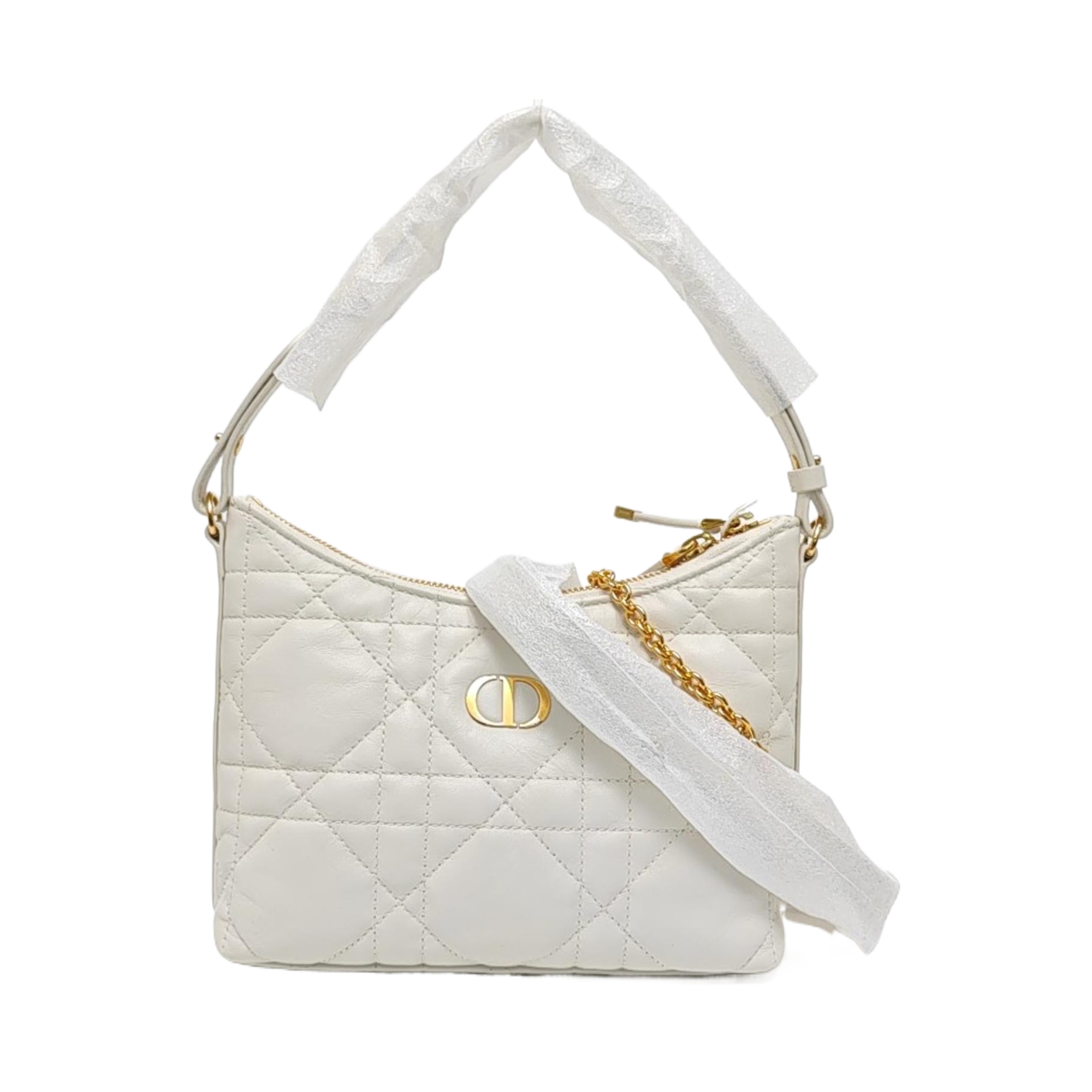 Miss Caro Mini Cannage Lambskin White