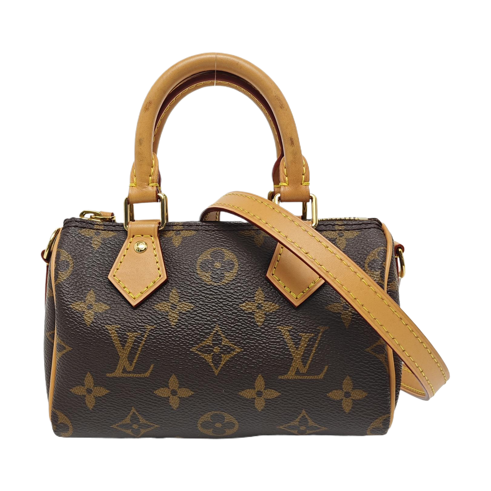 SPEEDY Nano Monogram Coated Canvas Brown