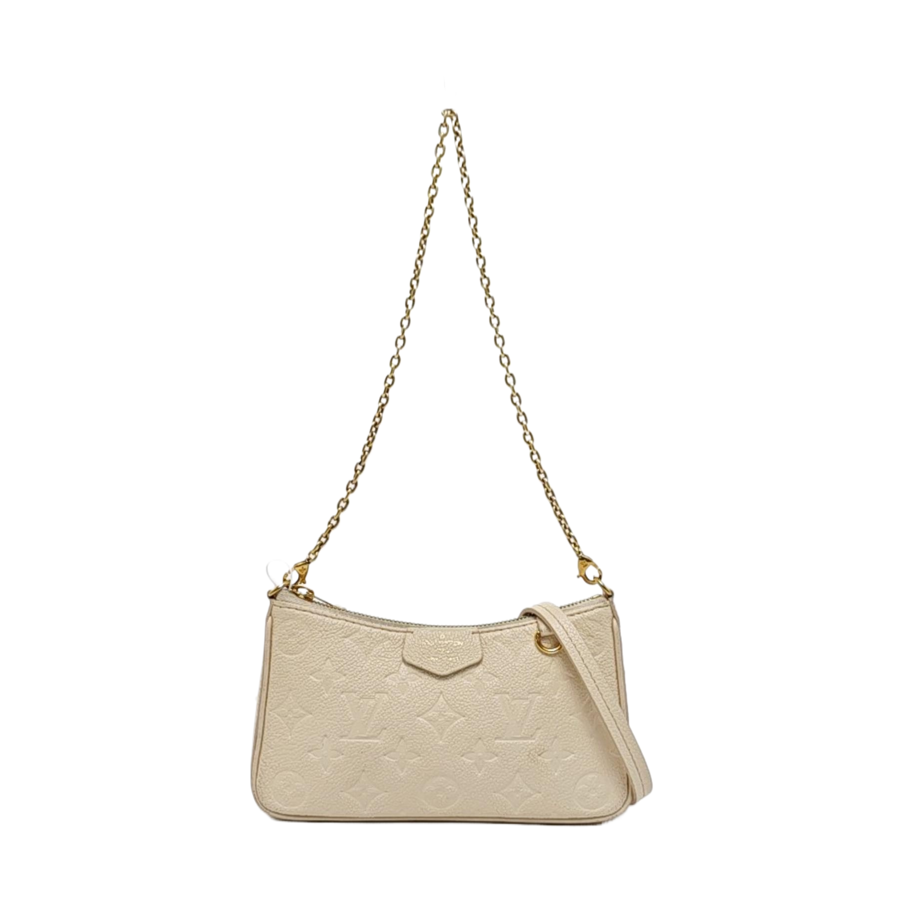 EASY POUCH ON STRAP Calfskin Beige