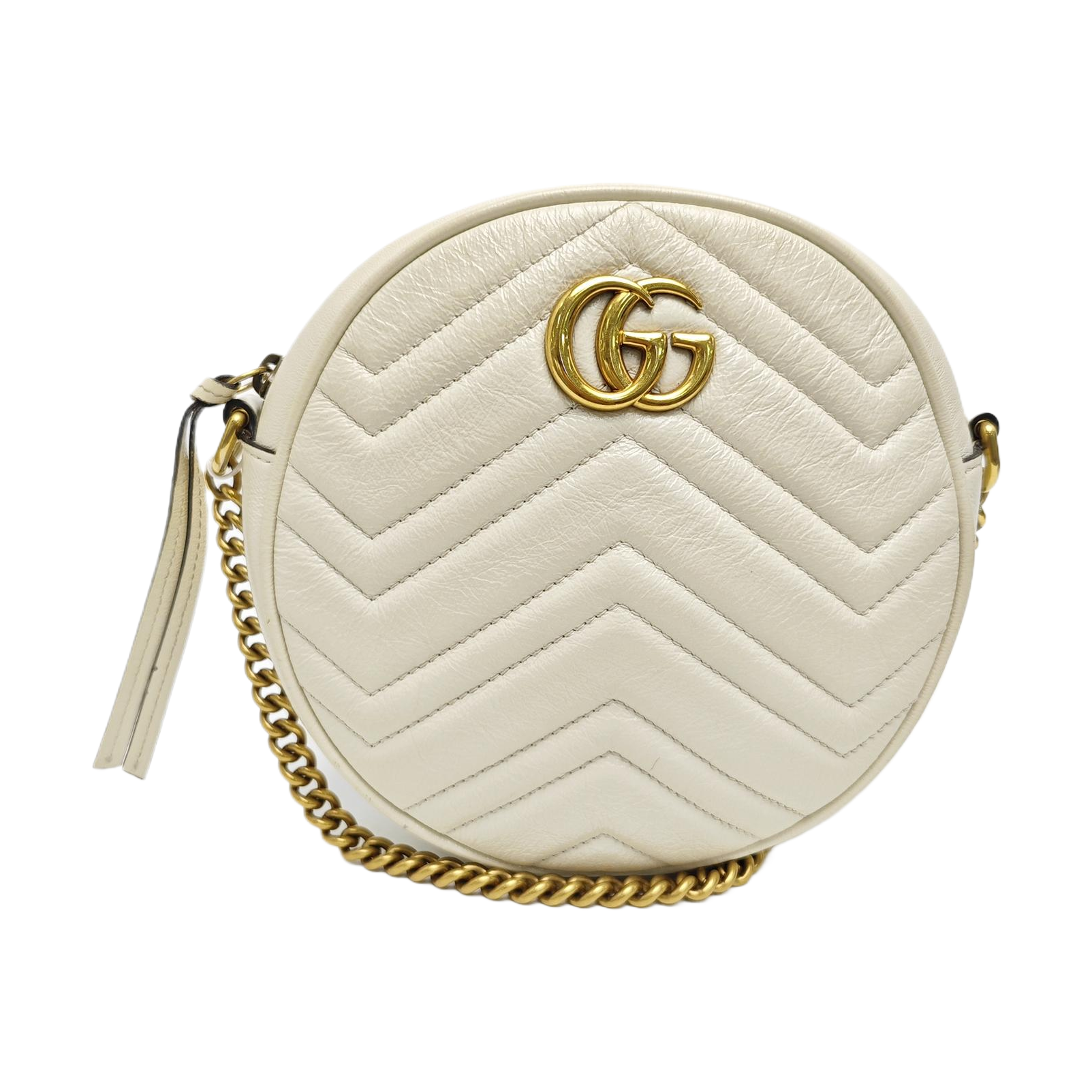 GG Marmont Mini Quilted Calfskin White