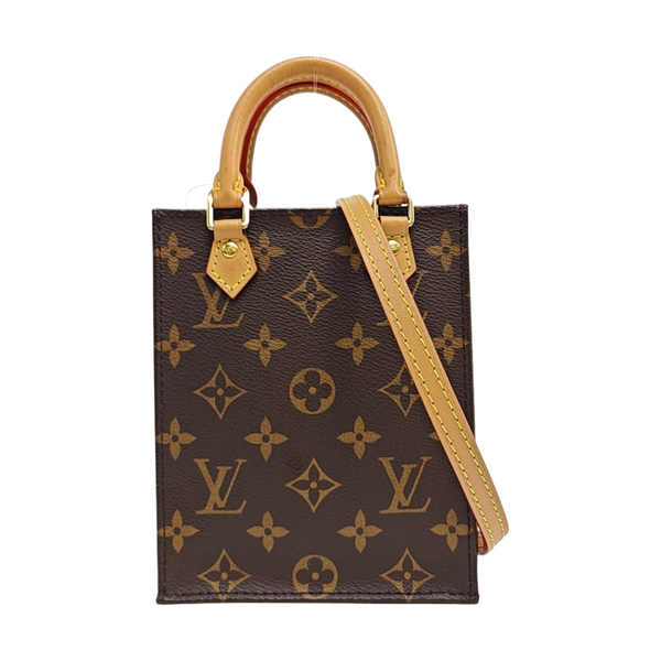 SAC PLAT Mini Monogram Coated Canvas Brown