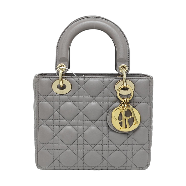 Lady Dior Medium Cannage Lambskin Gray