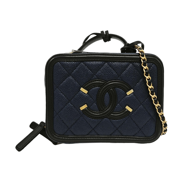 Authenticated pre-owned  FILIGREE Small Quilted Grained Calfskin Blue - Shoulder Bag at Looply