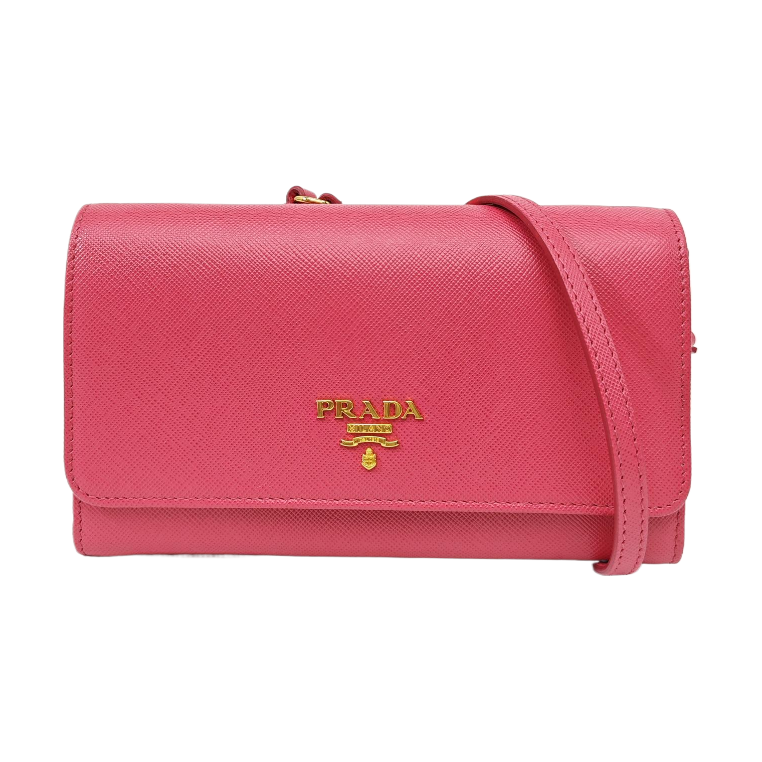 Saffiano Calfskin Shoulder Bag Pink