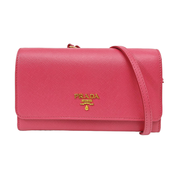 Saffiano Calfskin Shoulder Bag Pink