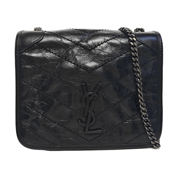 NIKI Mini Chevron Calfskin Black