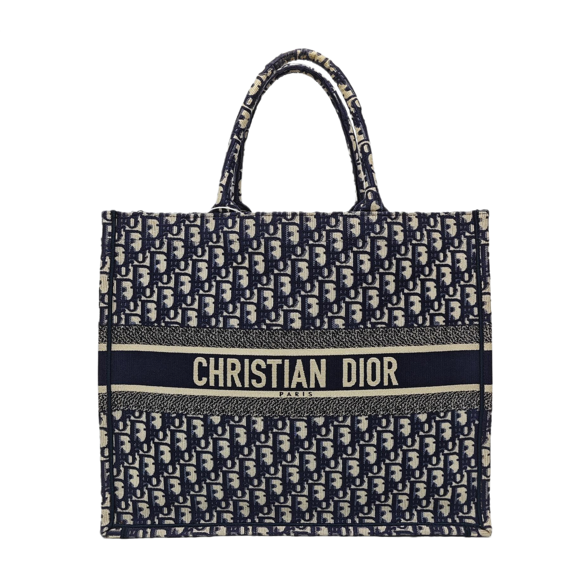 Book Tote Large Oblique Canvas Blue
