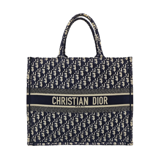 Book Tote Large Oblique Canvas Blue