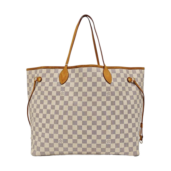 NEVERFULL GM Lona revestida Damier Azur Blanca
