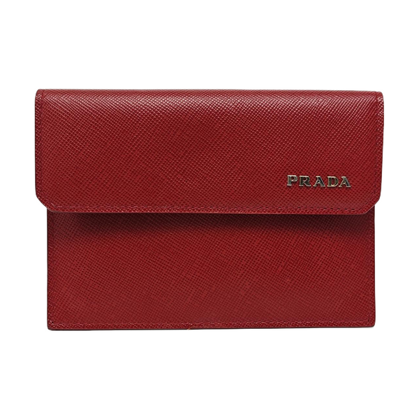 Saffiano Calfskin Card Holder Red