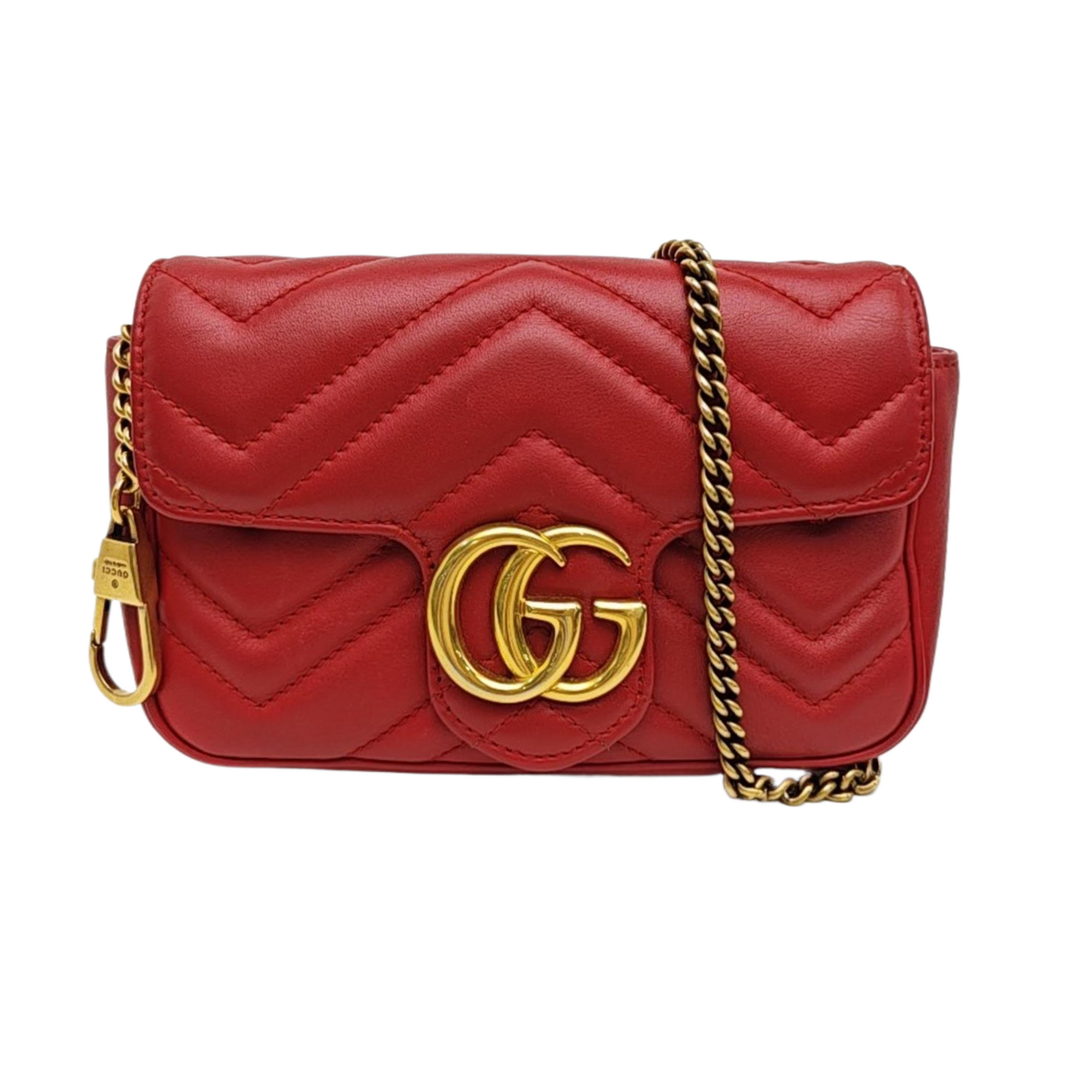 GG Marmont Mini Quilted Calfskin Red