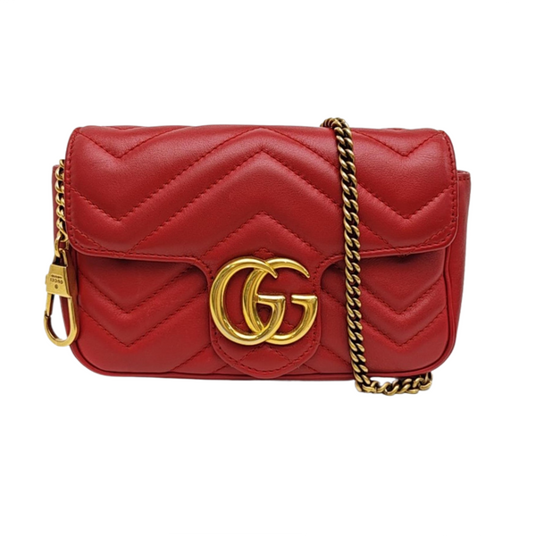 GG Marmont Mini Quilted Calfskin Red