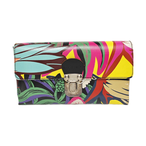 Coated Canvas Clutch Multicolor