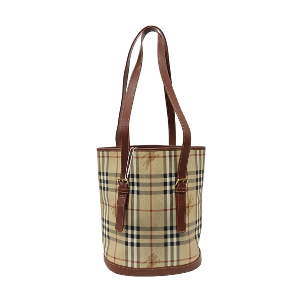 Coated Canvas Bucket Bag Beige